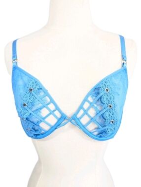 Victoria's Secret Very Sexy Bra 34D NEW Women Underwire Sheer lace up VS grommet